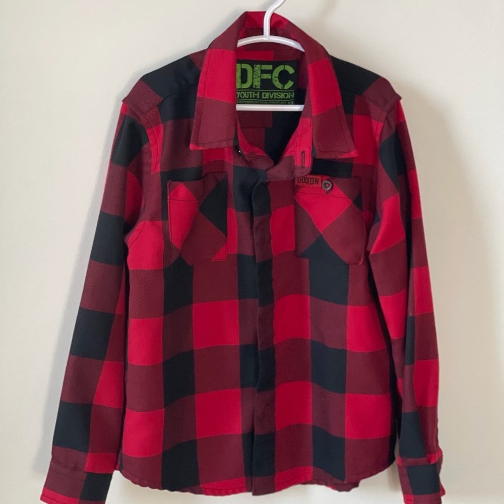 Boys DIXXON Red and Black Flannel size S